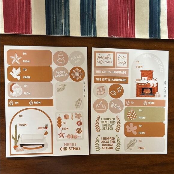 Stickers cards Xmas motive Boho style all new Jess’ paper - Picture 2 of 8